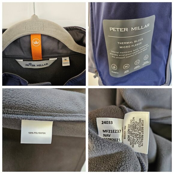 Peter Millar Thermal Block Microfleece Jacket Navy M - Picture 12 of 14